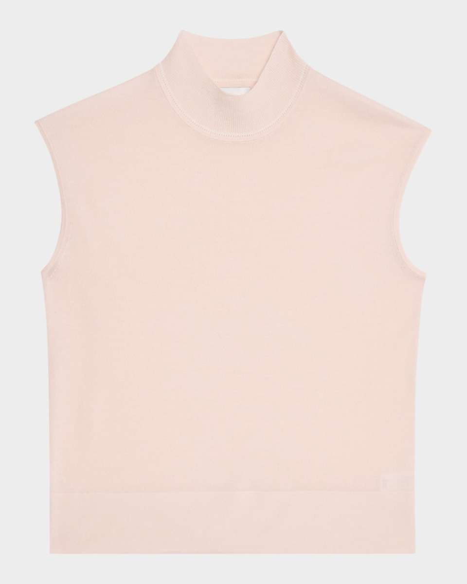 Mock-Neck Fine Gauge Merino Knit Sweater